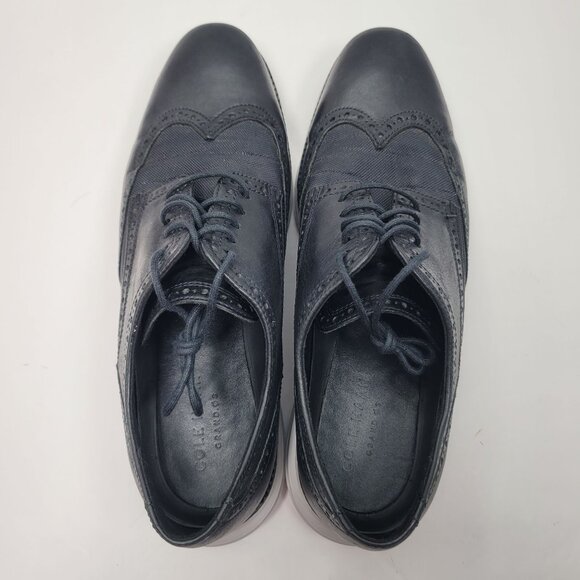 Cole Haan Original Grand Men's Black Wingtip Oxfords Shoes C23404 US Size 10M - Picture 7 of 10